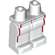 LEGO part Hips and Legs with Racing Suit, Red Stripes Pattern 970c00pb1350