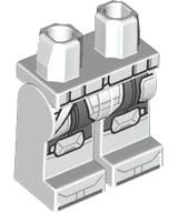 LEGO part Hips and Legs with Dark Bluish Gray SW Armor with Light Bluish Gray Lines, Knee Pads, Shoe Tips, Strap and Boxes with Black Outline Pattern 970c00pb1646