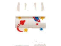 LEGO part Hips and Legs with Red, Blue and Yellow Spaceship, Stars and Planet Pattern (BAM) 970c00pb1850