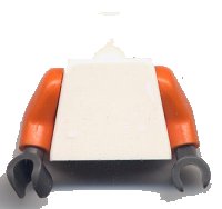 LEGO part Torso Plain / Orange Arms / Dark Bluish Gray Hands 973c005