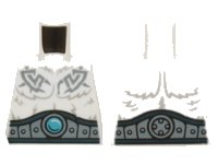 LEGO part Torso Fur with Dark Blue and Sand Blue Belt, Sand Blue Tribal Lines and Dark Azure Round Jewel (Chi) Pattern 973pb1878