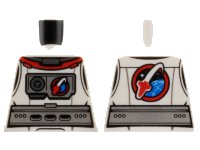 LEGO part Torso Spacesuit Silver Belt and Chest Piece with Space Shuttle Logo, Front and Back Pattern 973pb2018