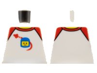 LEGO part Torso Shirt with Red Collar and Shoulders, Spaceship Orbiting Classic Space Helmet Pattern 973pb2340