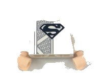 LEGO part Torso Robe with Black Superman 'S' Logo and Dark Bluish Gray Mesh Stripe Pattern / White Arms / Light Nougat Hands 973pb2936c01