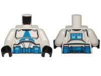LEGO part Torso SW Armor Clone Trooper with Blue 501st Legion Markings and Belt Pattern (Clone Wars) / White Arms / Black Hands 973pb5002c01