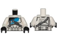 LEGO part Torso SW Armor Clone Trooper with Blue 501st Legion Markings and Dark Bluish Gray Diagonal Belt Pattern (Clone Wars) / White Arms / Black Hands 973pb5003c01
