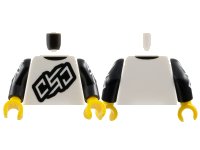 LEGO onderdeel Torso Shirt with Black Outline 'OSO' Logo and Neck Pattern / Black Arms with White 'OSO' Logo Pattern / Yellow Hands 973pb5924c01
