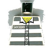LEGO part Torso Town Prisoner Number 50380, Dark Bluish Gray Stripes, Buttons, Hairy Chest Pattern 973px432