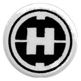 LEGO part Tile, Round 1 x 1 with Hero Factory 'H' Pattern 98138pb018