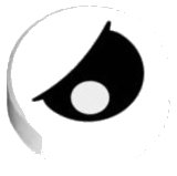 LEGO part Tile, Round 1 x 1 with Black Eye Partially Closed with Off-Center Pupil Pattern (98138pb027)