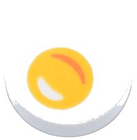 LEGO part Tile, Round 1 x 1 with Egg Yolk Pattern 98138pb088