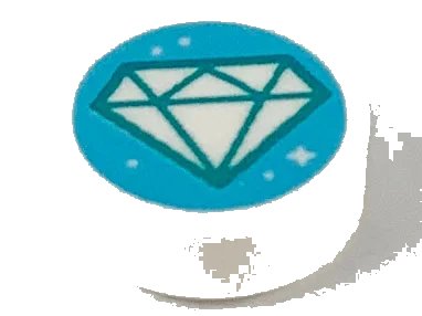 LEGO onderdeel Tile, Round 1 x 1 with Dark Turquoise Diamond Outline on Medium Azure Background Pattern (98138pb125)
