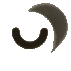 LEGO part Tile, Round 1 x 1 with Black Eye Closed (Thick Curved Line) Pattern (98138pb187)