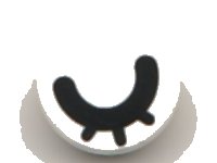 LEGO part Tile, Round 1 x 1 with Black Eye Closed with Eyelashes Pattern 98138pb195