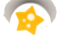 LEGO part Tile, Round 1 x 1 with Yellow Star with White Spots Pattern 98138pb197