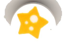 LEGO part Tile, Round 1 x 1 with Yellow Star with White Spots Pattern (98138pb197)