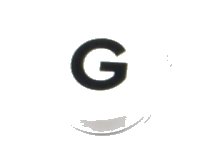 LEGO part Tile, Round 1 x 1 with Black Capital Letter G Pattern 98138pb217