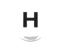 LEGO part Tile, Round 1 x 1 with Black Capital Letter H Pattern 98138pb218