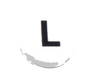 LEGO part Tile, Round 1 x 1 with Black Capital Letter L Pattern 98138pb222