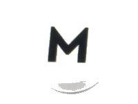 LEGO part Tile, Round 1 x 1 with Black Capital Letter M / W Pattern 98138pb223