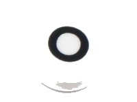 LEGO part Tile, Round 1 x 1 with Black Capital Letter O Pattern 98138pb225
