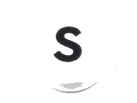 LEGO part Tile, Round 1 x 1 with Black Capital Letter S Pattern 98138pb229