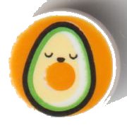 LEGO part Tile, Round 1 x 1 with Avocado on Orange Background Pattern 98138pb249
