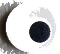 LEGO part Tile, Round 1 x 1 with Small Black Circle / Eye Pupil Offset Pattern 98138pb265
