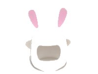 LEGO part Minifigure, Headgear Head Cover, Costume Bunny Ears with Bright Pink Auricles Pattern 99244pb01