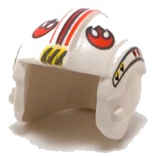 LEGO onderdeel Minifigure, Headgear Helmet SW Rebel Pilot with Red Rebel Alliance Symbol, Stripes and Side Pattern (x164pb04)