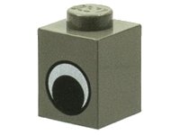 LEGO onderdeel Steen 1 x 1 with Eye Simple Black and White Pattern 3005pe1