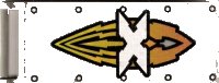 LEGO onderdeel Vlag 7 x 3 met Balk Handvat met Zilver 'X' Island Xtreme Stunts Logo Patroon (Sticker) - Set 6736 30292pb002