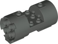 Cilinder 3 x 6 x 2 2/3 Horizontaal - Ronde Verbindingen Tussen Binnenste Studs, LEGO onderdeelnummer 30360
