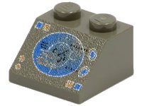 LEGO part Slope 45 2 x 2 with Blue/Copper Radar Display Pattern 3039px8