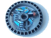LEGO part Technic, Disco 5 x 5 - Ruota Talismano RoboRider, Stampo Skeleton con motivo Robot 32353pb01