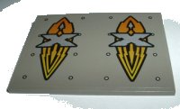 LEGO part Slope 10 6 x 8 with 'X' Island Xtreme Stunts Logo Pattern (Sticker) - Set 6737 4515pb014