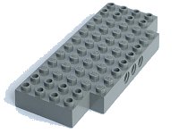 LEGO part Brick, Modified 5 x 12 with 1 x 2 Cutouts and 3 Holes on Side 45403
