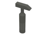 LEGO part Minifigure, Utensil Tool Cross Pein Hammer - 6-Rib Handle 6246b