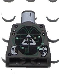 LEGO onderdeel Torso Space Insectoids Silver Logo on Black Panels, 2 Silver Panels Pattern 973pb0082