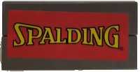 LEGO part Stickered Assembly 4 x 2 with Yellow 'SPALDING' on Red Background Pattern (Sticker) - Set 3432 - 2 Tile 1 x 4 ba102pb02