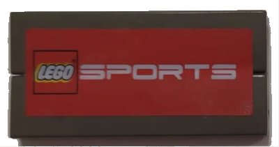 LEGO onderdeel Stickered Assembly 4 x 2 with LEGO Sports Logo on Red Background Pattern (Sticker) - Set 3432 - 2 Tile 1 x 4 (ba102pb04)