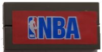 LEGO part Stickered Assembly 4 x 2 with Blue 'NBA' and Logo on Red Background Pattern (Sticker) - Set 3432 - 2 Tile 1 x 4 ba102pb03