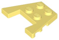 Wedge, Plate 3 x 4 with Stud Notches in giallo chiaro brillante, numero pezzo LEGO 48183