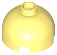 Brick, Round 2 x 2 Dome Top (Undetermined Type) in giallo chiaro brillante, numero pezzo LEGO 553