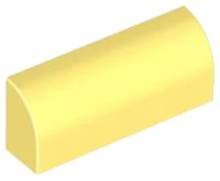Slope, Curved 1 x 4 x 1 1/3 in fel lichtgeel, LEGO onderdeelnummer 6191