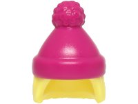 LEGO part Minifigure, Hair Combo, Hair with Hat, Straight Shoulder Length with Molded Magenta Stocking Cap Pattern (BAM) 68502pb03