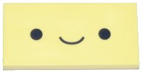 LEGO part Tile 2 x 4 with Black Smiley Face Pattern 87079pb1521