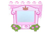 LEGO part Pannello 1 x 6 x 6 con Finestra con Cornice Rosa Chiaro, Mattoni, Corona, Farfalla, Rose e Foglie Motivo 15627pb003