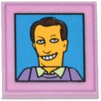 LEGO onderdeel Tegel 2 x 2 met The Simpsons Glimlachende Mannelijke Karakter (Gordie Howe) Foto Patroon 3068pb0925