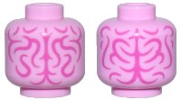 LEGO part Minifigure, Head without Face with Magenta Brain Fissures Pattern - Vented Stud 3626pb3551